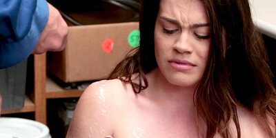 Naughty shoplifter Veronique Vega punished with hard dick