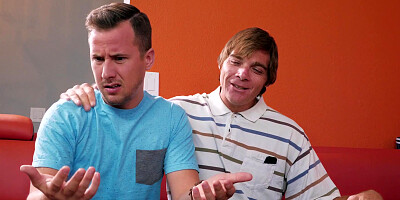 Blonde maid gets her slutty face cumsprayed after a great fuck