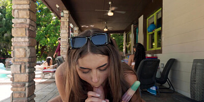 Teen Selina Bentz is sucking cock in POV