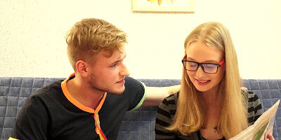 Charming Russian girl is having sexual interaction with her classmate