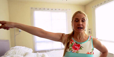 Blonde cougar uses stepson's fuckstick to satisfy own needs