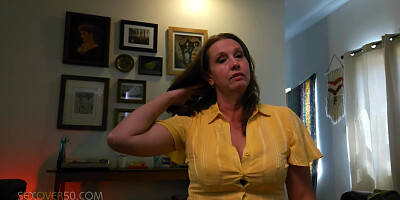 A hot Milf Stepmom Sucks her Stepdaughters boyfriends Cock till he cums in her face