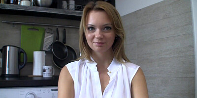 Real cutie and her naughty session in kitchen