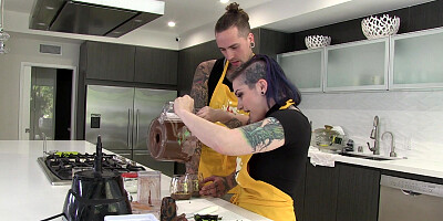 Rizzo Ford is cooking being licked by Ruckus