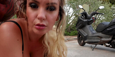 Kourtney Love gets fucked doggystyle outdoors