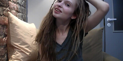 Prettiest solo teen chatting with her fans