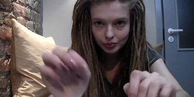 Prettiest solo teen chatting with her fans