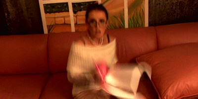 Gorgeous schoolgirl gets naked and masturbates by herself