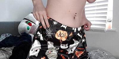 Satin Halloween Pyjamas Naked Try On