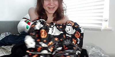 Satin Halloween Pyjamas Naked Try On