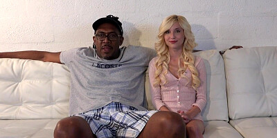 tiny 80lb blonde takes 12 inches of massive black meat
