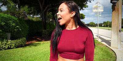 Adrian Maya is sucking cock in POV outdoors