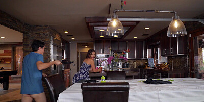 Krissy Lynn gives nice blowjob to Ricky Spanish