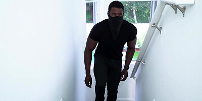 Kailani Kai takes the shower and the black guy in mask spies on her