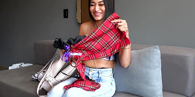 Sexy Latina teen craves a big fat dick after she thinks audition is over