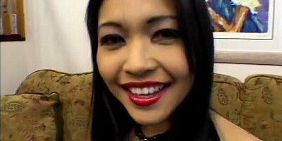 Hot Asian slut gets fucked in threesome