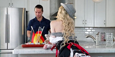 Stepsister wants Oktoberfest inspired fucking in the kitchen