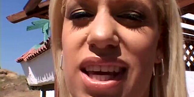 Perfect blonde whore pounded in both holes