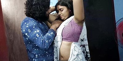 Vaishnavy and Sharun Raj saree lip lock romance part 1, Armpit lick romance with navel lick and lip lock, Mallu couple love