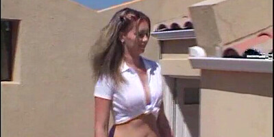 Lonely teen gets fucked in her both holes outdoors