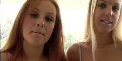 Two beautiful girls fucking thick cocks
