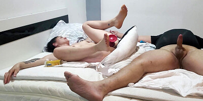 After a short massage i fuck my STEPSISTER with my dick and big red dildo! ANALPIE She have a loud moaning orgasm