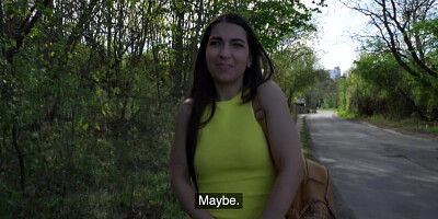 Public bigbooty slut banged outdoor by big white dick