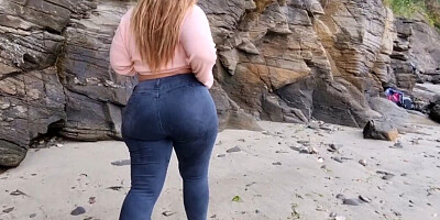 Big blonde stepmom has outdoor sex with her stepson