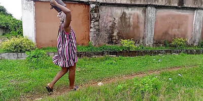 I took this sexy tall and curvy water hawker to an uncompleted building for a quickie