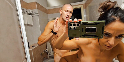 I get out of the shower because a huge cock is waiting for me