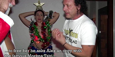Amateur Christmas orgy! Anal, dp for poor whores