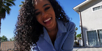 Scarlit Scandal is sucking the cock by the pool