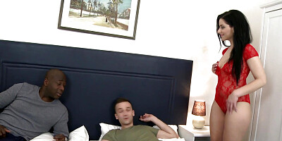 Alex Black Takes a BBC in Ass While Her Husband Licks Pussy Like Crazy