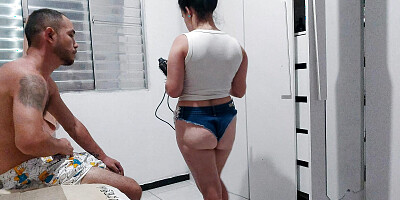 Friend came to borrow her wife',s hairbrush and ended up lending my erect dick