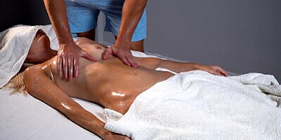 Pervert masseur being inappropriate with client