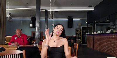 HUNT4K. Loo Lust and Bowl Job. Hot sex with Ara Mix