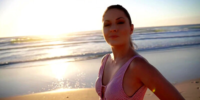 Hot Blowjob On The Beach - Rebecca Volpetti