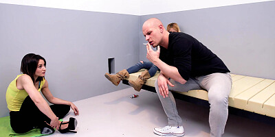 Valentina Bianco and Chiki Dulce are sucking cock in the prison