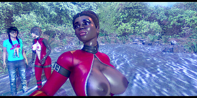 Two from outer space (Big butt woman white and ebony)