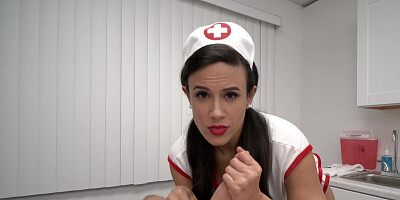 Naughty nurse Penny Barber in POV ASMR blowjob video