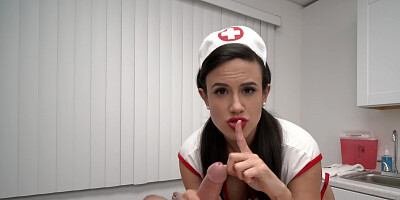 Naughty nurse Penny Barber in POV ASMR blowjob video