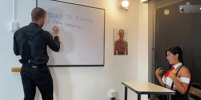 HORNY student fucks with the shy teacher Brian Evansx in exchange for passing the subject