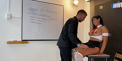 HORNY student fucks with the shy teacher Brian Evansx in exchange for passing the subject