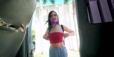 Selina Moon gets picked up outdoors