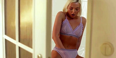 MOMxxx Blonde MILF Lena Love lesbian sex scissoring and pussy licking with petite Czech Lovita Fate