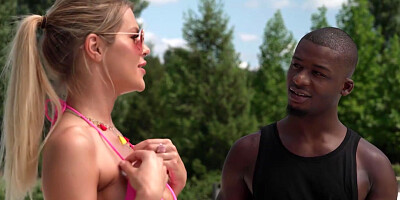 Busty Zlata Shine outdoor interracial deepthroat n anal fuck