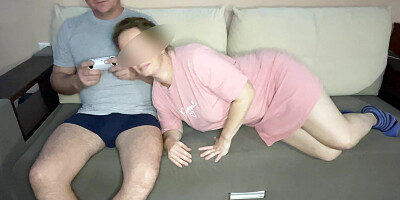 Horny Stepbrother Fucked Me In The Mouth As I Lay Down On His Lap