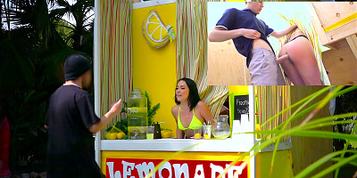 Kristina Rose has anal sex while selling lemonade