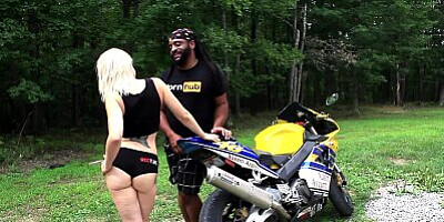 Fucking SuperHot Pornstar Nadia White in the front yard on my motorcycle