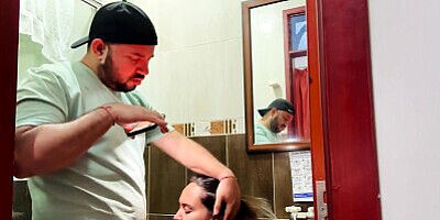 Stepmother is spied on by her stepson and they fuck in the bathroom